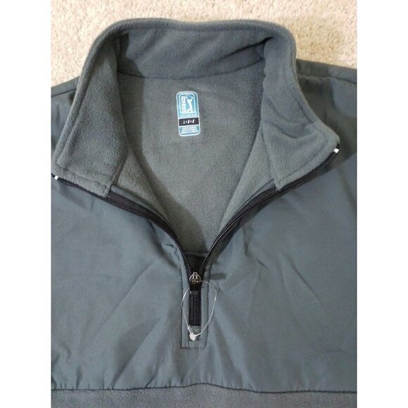 PGA TOUR~Men's Size L~Gray Long Sleeve 1/4 Zip Pullover Athletic Shirt NWT $60 - Picture 8 of 12